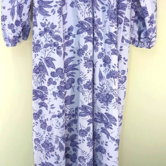 HILL HOUSE The Simone Midi Dress Lilac Purple Tonal Floral Medium - Picture 8 of 14